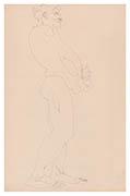 Standing Male Nude (Horace Brodzky), drawing by Henri Gaudier-Brzeska
